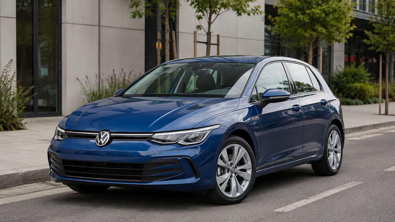 Volkswagen Golf auf einer Straße als Symbol für Kfz-Haftpflicht und Kasko
